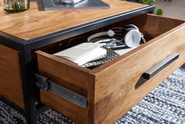 Couchtisch braun B/H/T: ca. 65x38x65 cm – Bild 2