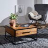 Couchtisch braun B/H/T: ca. 65x38x65 cm – Bild 3