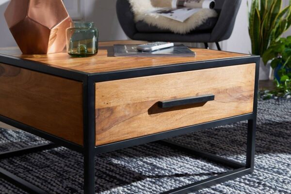 Couchtisch braun B/H/T: ca. 65x38x65 cm – Bild 4