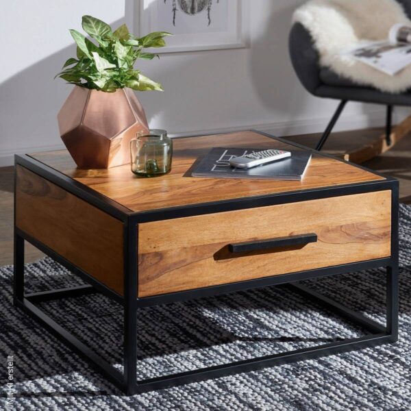 Couchtisch braun B/H/T: ca. 65x38x65 cm – Bild 5