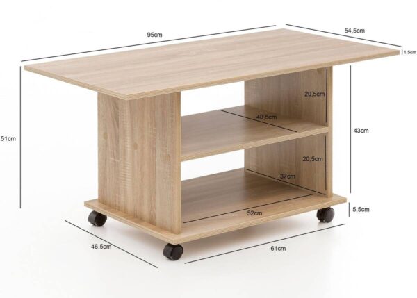 Couchtisch braun B/H/T: ca. 95x51x54 cm Couchtisch braun B/H/T: ca. 95x51x54 cm – Bild 2