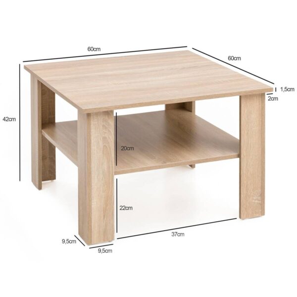 Couchtisch braun B/H/T: ca. 60x42x60 cm – Bild 3