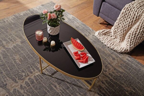 Couchtisch gold schwarz B/H/T: ca. 110x40x56 cm – Bild 5