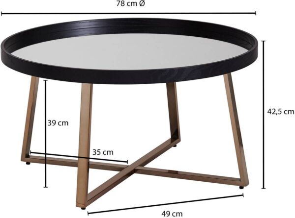 Couchtisch schwarz B/H/T: ca. 78x42x78 cm Couchtisch schwarz B/H/T: ca. 78x42x78 cm – Bild 3