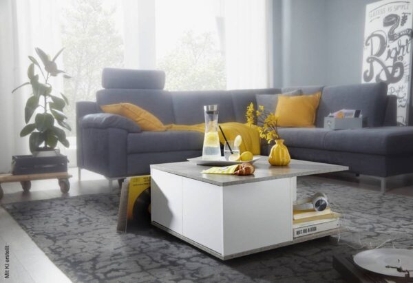 Couchtisch weiß B/H/T: ca. 70x36x70 cm – Bild 3