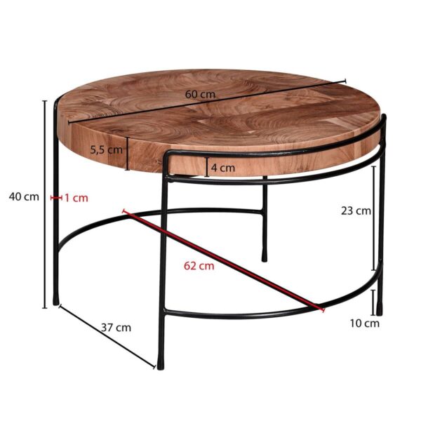 Couchtisch braun B/H/T: ca. 62x40x62 cm – Bild 2