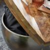Couchtisch silber braun B/H/T: ca. 60x43x60 cm – Bild 2