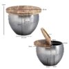 Couchtisch silber braun B/H/T: ca. 60x43x60 cm – Bild 3
