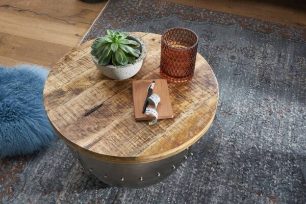 Couchtisch silber braun B/H/T: ca. 60x43x60 cm – Bild 5
