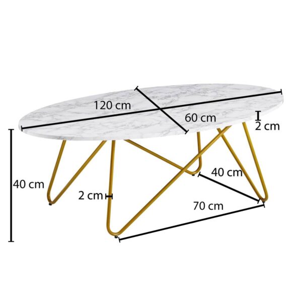 Couchtisch weiß B/H/T: ca. 120x40x60 cm Couchtisch weiß B/H/T: ca. 120x40x60 cm – Bild 2