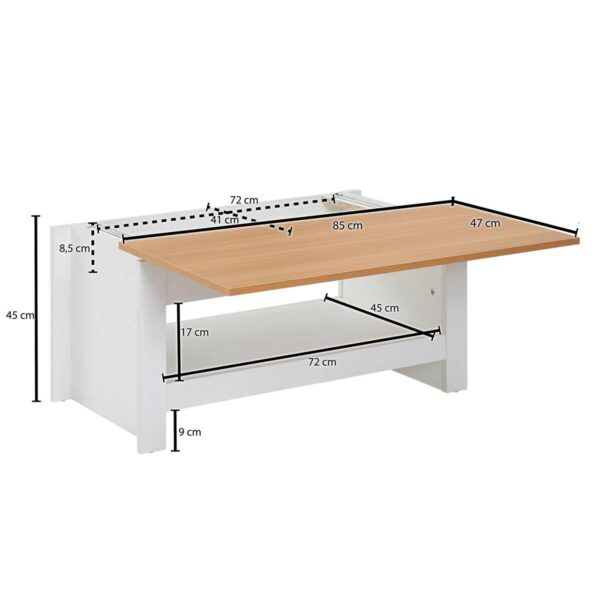 Couchtisch weiß B/H/T: ca. 47x45x85 cm – Bild 2