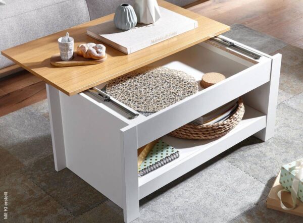 Couchtisch weiß B/H/T: ca. 47x45x85 cm – Bild 5