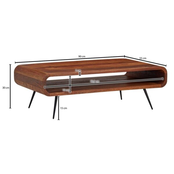 Couchtisch braun B/H/T: ca. 55x30x90 cm Couchtisch braun B/H/T: ca. 55x30x90 cm – Bild 2