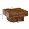 Couchtisch braun B/H/T: ca. 58x30x58 cm – Bild 3