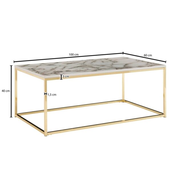 Couchtisch weiß B/H/T: ca. 60x40x100 cm – Bild 2
