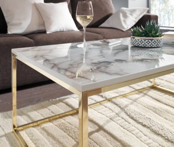 Couchtisch weiß B/H/T: ca. 60x40x100 cm – Bild 3