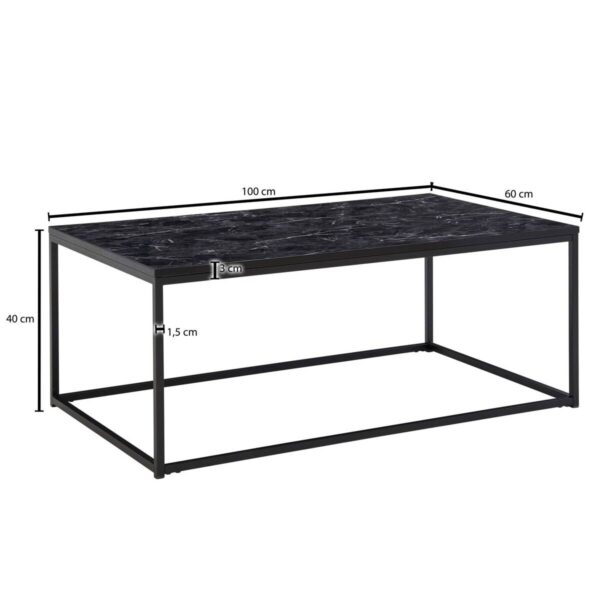 Couchtisch schwarz B/H/T: ca. 60x40x100 cm – Bild 3