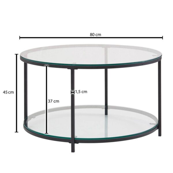 Couchtisch schwarz B/H/T: ca. 80x45x80 cm – Bild 3