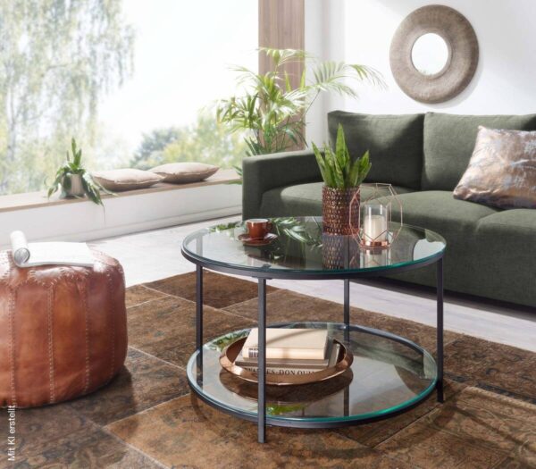 Couchtisch schwarz B/H/T: ca. 80x45x80 cm – Bild 5