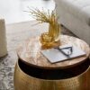 Couchtisch gold braun B/H/T: ca. 60x40x60 cm – Bild 3