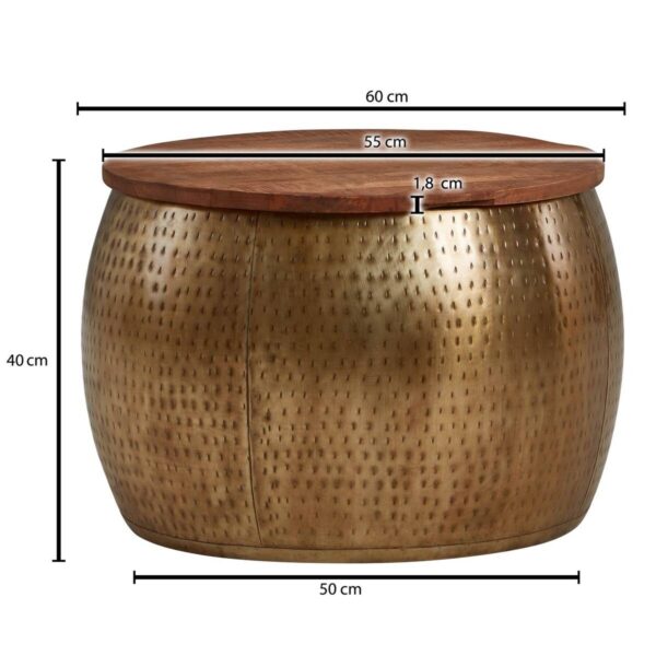 Couchtisch gold braun B/H/T: ca. 60x40x60 cm – Bild 5