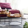 Couchtisch 2er-Set. schwarz gold B/H/T: ca. 56x33x56 cm – Bild 3