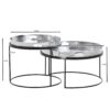 Couchtisch 2er-Set. silber B/H/T: ca. 56x33x56 cm Couchtisch 2er-Set. silber B/H/T: ca. 56x33x56 cm – Bild 2