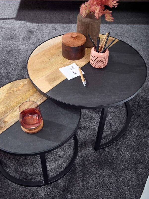 Couchtisch 2er-Set. schwarz B/H/T: ca. 60x36x60 cm – Bild 2