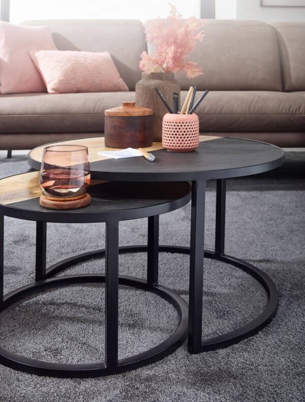 Couchtisch 2er-Set. schwarz B/H/T: ca. 60x36x60 cm – Bild 5