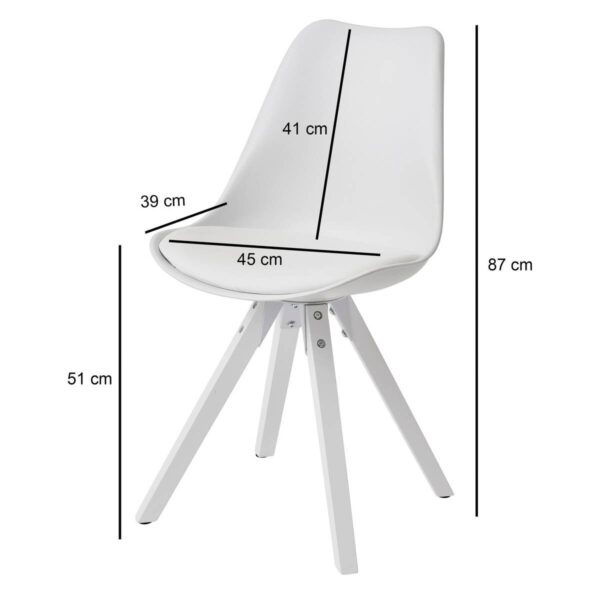 Stuhl 2er-Set. weiß B/H/T: ca. 49x87x52 cm – Bild 3