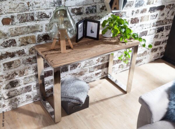 Konsolentisch braun Holz B/H/T: ca. 115x76x46 cm – Bild 5