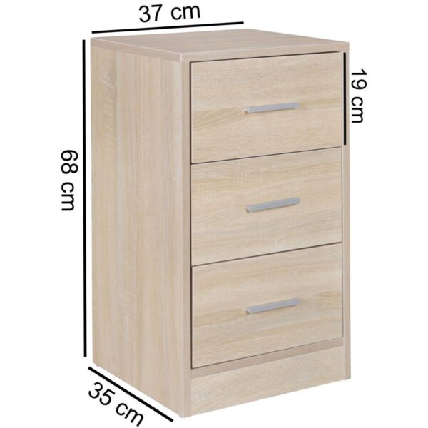 Nachtkonsole Sonoma Nachbildung B/H/T: ca. 35x68x38 cm – Bild 3
