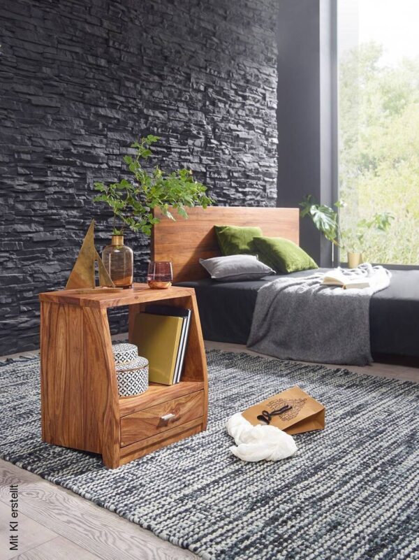 Nachtkonsole braun B/H/T: ca. 40x53x45 cm – Bild 3