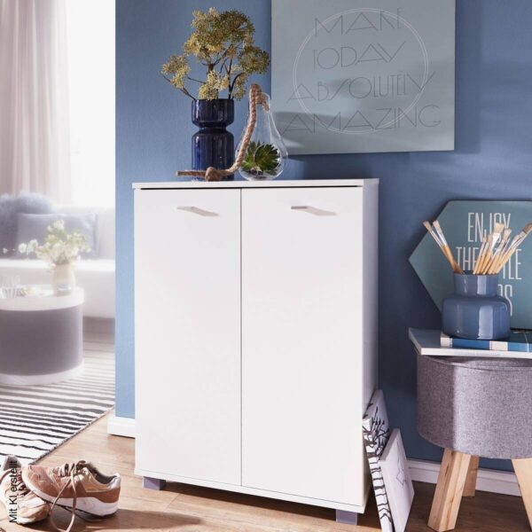 Schuhschrank weiß B/H/T: ca. 60x90x35 cm – Bild 5