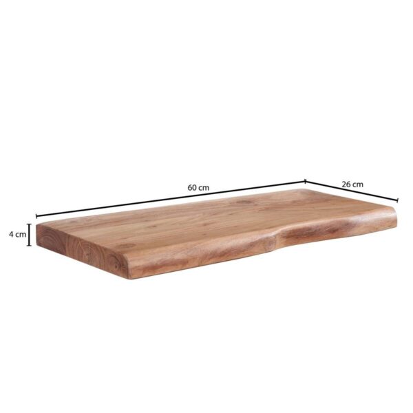Wandregal braun Holz B/H/T: ca. 60x4x26 cm – Bild 2