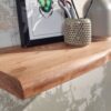 Wandregal braun Holz B/H/T: ca. 60x4x26 cm – Bild 3