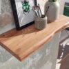 Wandregal braun Holz B/H/T: ca. 60x4x26 cm – Bild 5