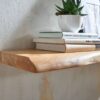 Wandregal braun Holz B/H/T: ca. 100x4x26 cm – Bild 3