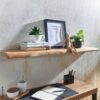 Wandregal braun Holz B/H/T: ca. 100x4x26 cm – Bild 4