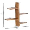 Wandregal rosenholz Holz B/H/T: ca. 58x60x15 cm Wandregal rosenholz Holz B/H/T: ca. 58x60x15 cm – Bild 3