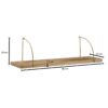 Wandregal braun Holz B/H/T: ca. 80x25x22 cm – Bild 2