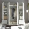 Kleiderschrank Valencia Beton Optik B/H/T: ca. 206x195x60 cm – Bild 3