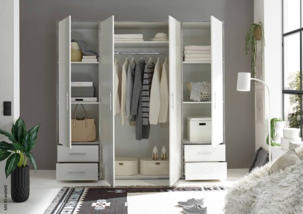Kleiderschrank Valencia Beton Optik B/H/T: ca. 206x195x60 cm – Bild 3
