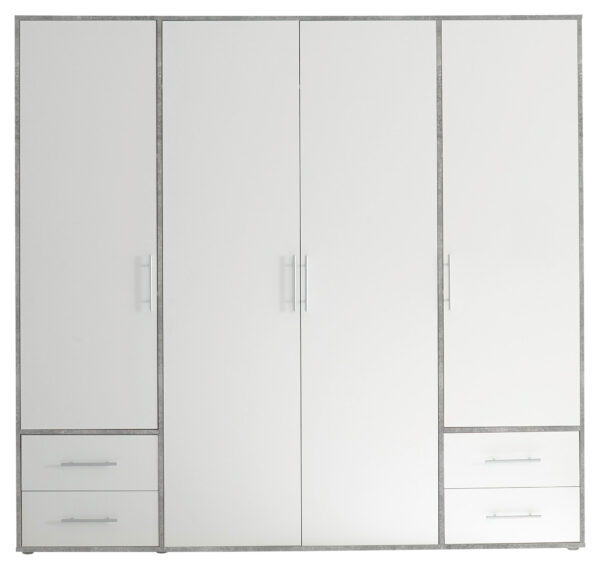 Kleiderschrank Valencia Beton Optik B/H/T: ca. 206x195x60 cm – Bild 5
