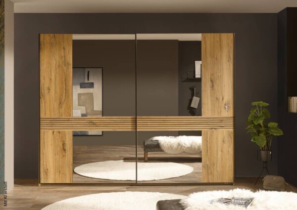 Schwebetürenschrank Trattino Oak B/H/T: ca. 270x210x61 cm – Bild 3