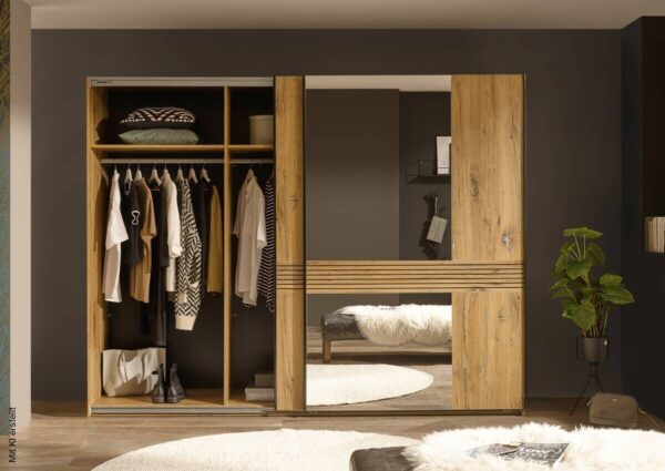 Schwebetürenschrank Trattino Oak B/H/T: ca. 270x210x61 cm – Bild 4