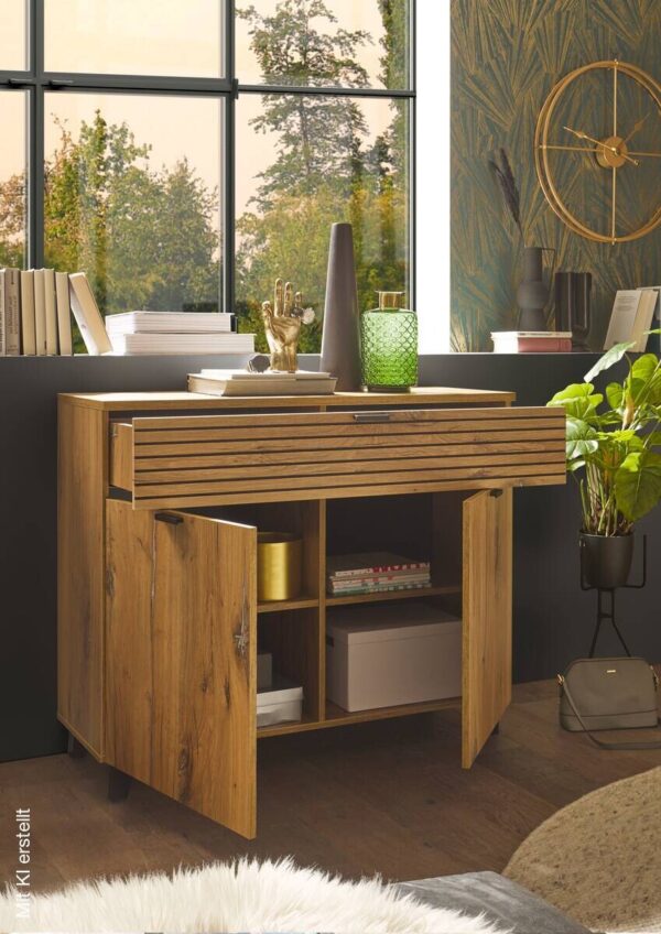 Kommode Trattino Oak B/H/T: ca. 111x91x40 cm – Bild 3