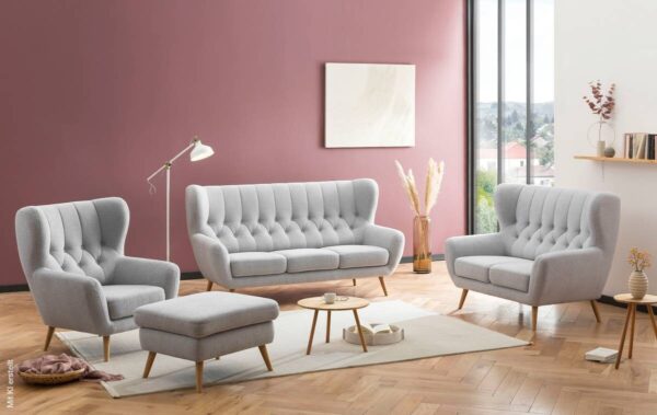 Sofa hellgrau B/H/T: ca. 137x101x95 cm Sofa hellgrau B/H/T: ca. 137x101x95 cm – Bild 3
