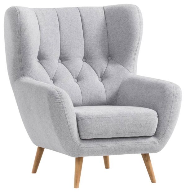 Sessel hellgrau B/H/T: ca. 87x101x95 cm – Bild 3