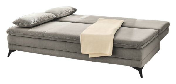 Dauerschlafsofa grau Microfaser B/H/T: ca. 202x87x106 cm – Bild 2